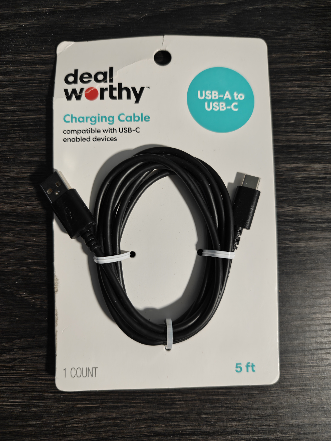 USB-A to USB-C Charging Cable 5ft